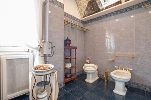 Regadera, tina de hidromasaje, secadora de cabello, bidet 