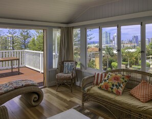 Living area - Queenslander home, ocean views, large deck. (Coolangatta)
