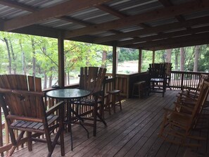 Outdoor dining - Rio Cancion on Guadalupe Cabin #1 (New Braunfels)