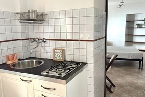 Fridge, dining tables