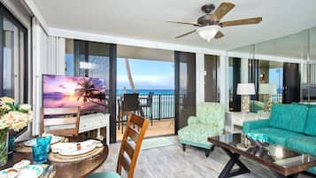 Villa, 1 Bedroom (Oceanfront, Sleeps 2 (PKA-201)) | Living room | TV