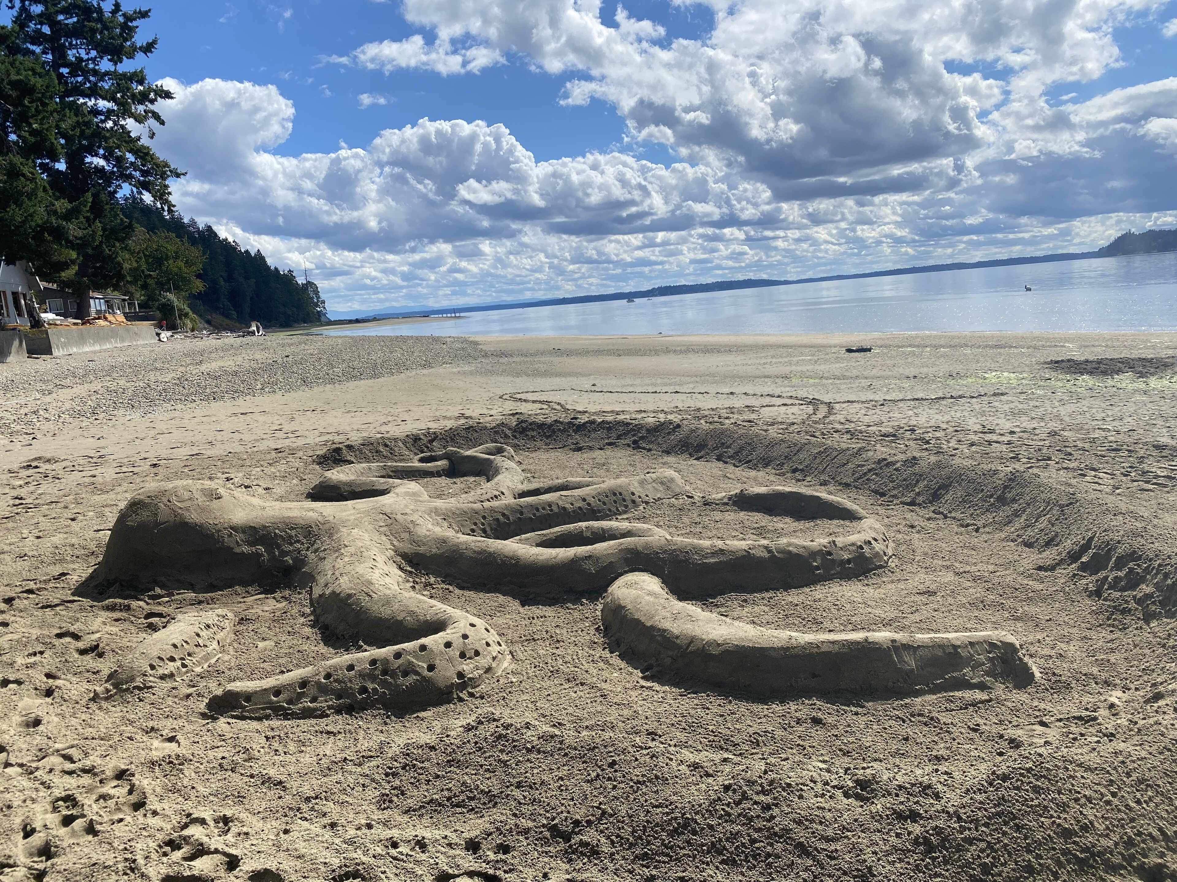 On the beach, sun loungers, beach towels
