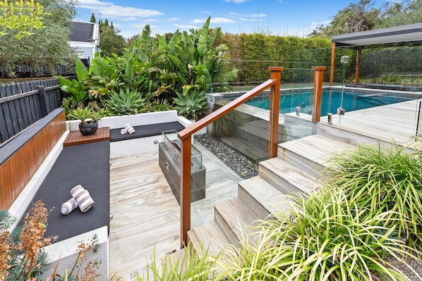 Outdoor pool, a heated pool
