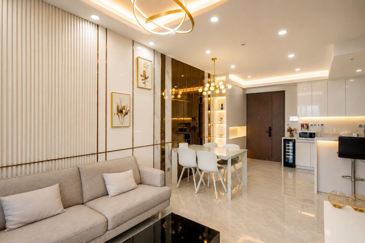 Deluxe-Apartment, 2 Schlafzimmer, Küche | Wohnbereich