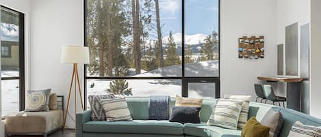 Televisión y chimenea