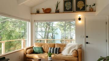 Smart TV, fireplace, stereo