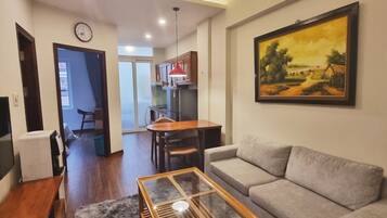 Appartamento Deluxe | 1 camera, biancheria da letto ipoallergenica, una cassaforte in camera