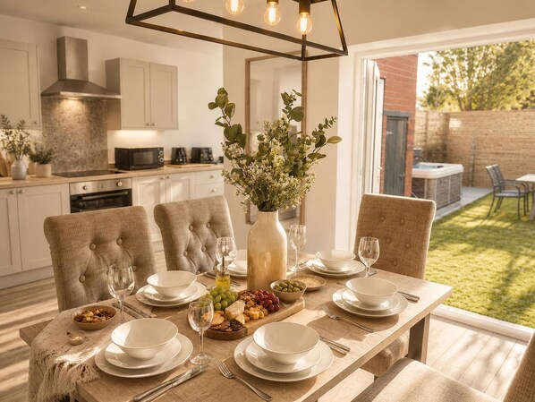 Dining - Family Modern 3 Bedroom Hot Tub House- Sleeps 6 (Blackpool)