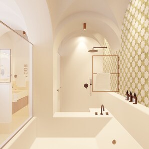 Hair dryer, bidet, towels