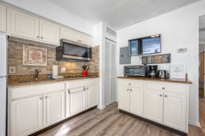 Fridge, microwave, stovetop, coffee/tea maker - BBC213- Gulf-Front Condo with Beach Access & Heated Pool | Belleair Beach (Belleair Beach)
