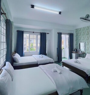 Family Room | Minibar, desk, laptop workspace, blackout curtains - Glory - Gia Huy Hotel (Da Lat)