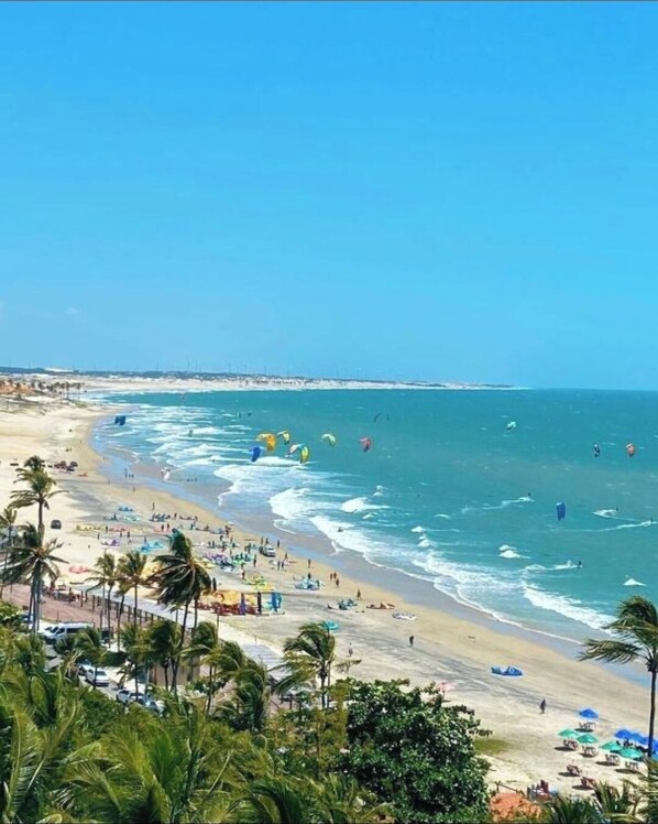 Beach nearby, white sand, sun-loungers, beach umbrellas