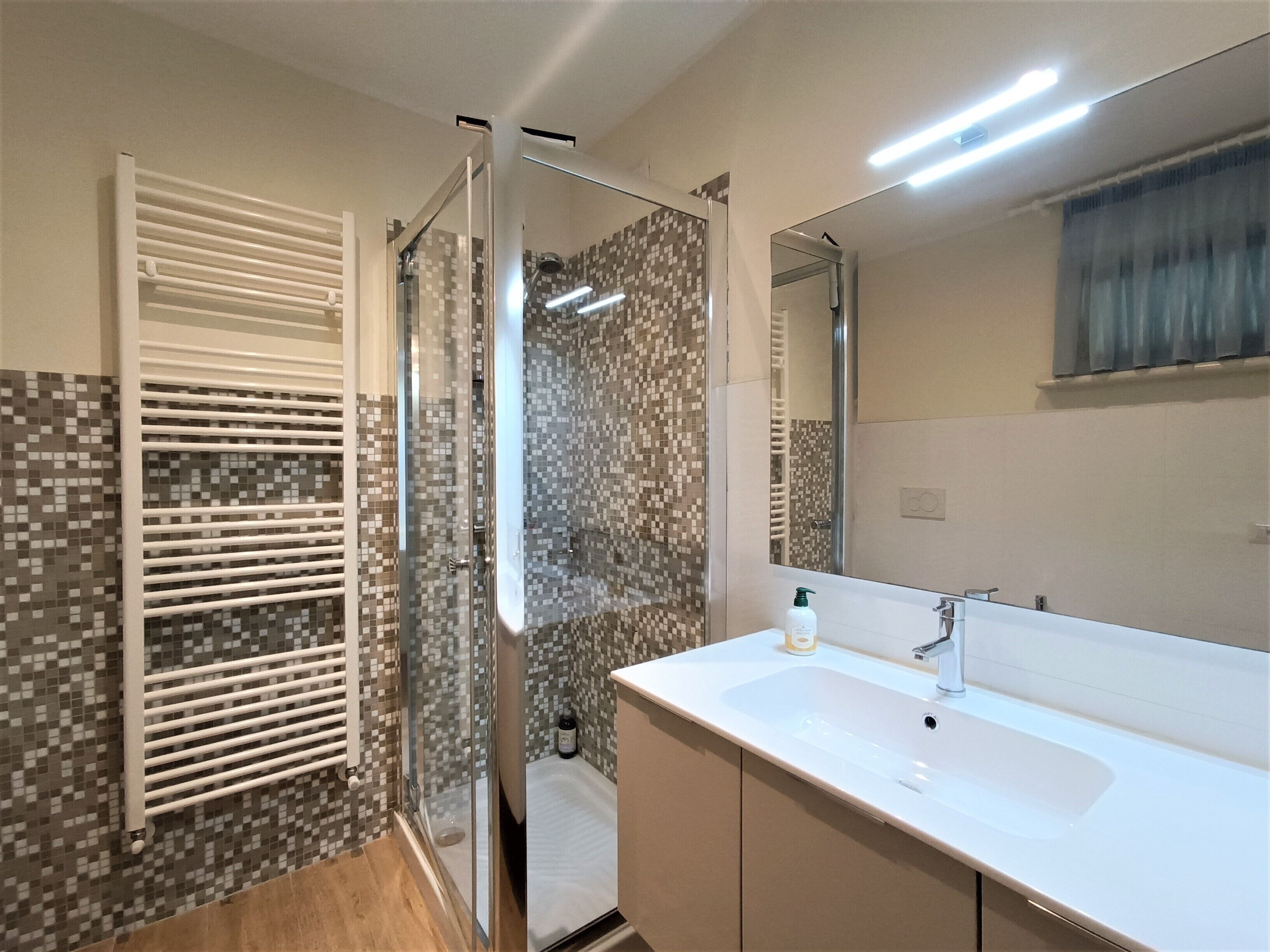 Apartment | Badezimmer | Dusche, Regendusche, Bidet, Seife