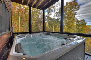 Indoor spa tub - High Camp Retreat | Free Night Offer! (Blue Ridge)