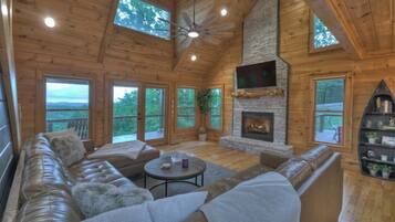 TV, fireplace, offices