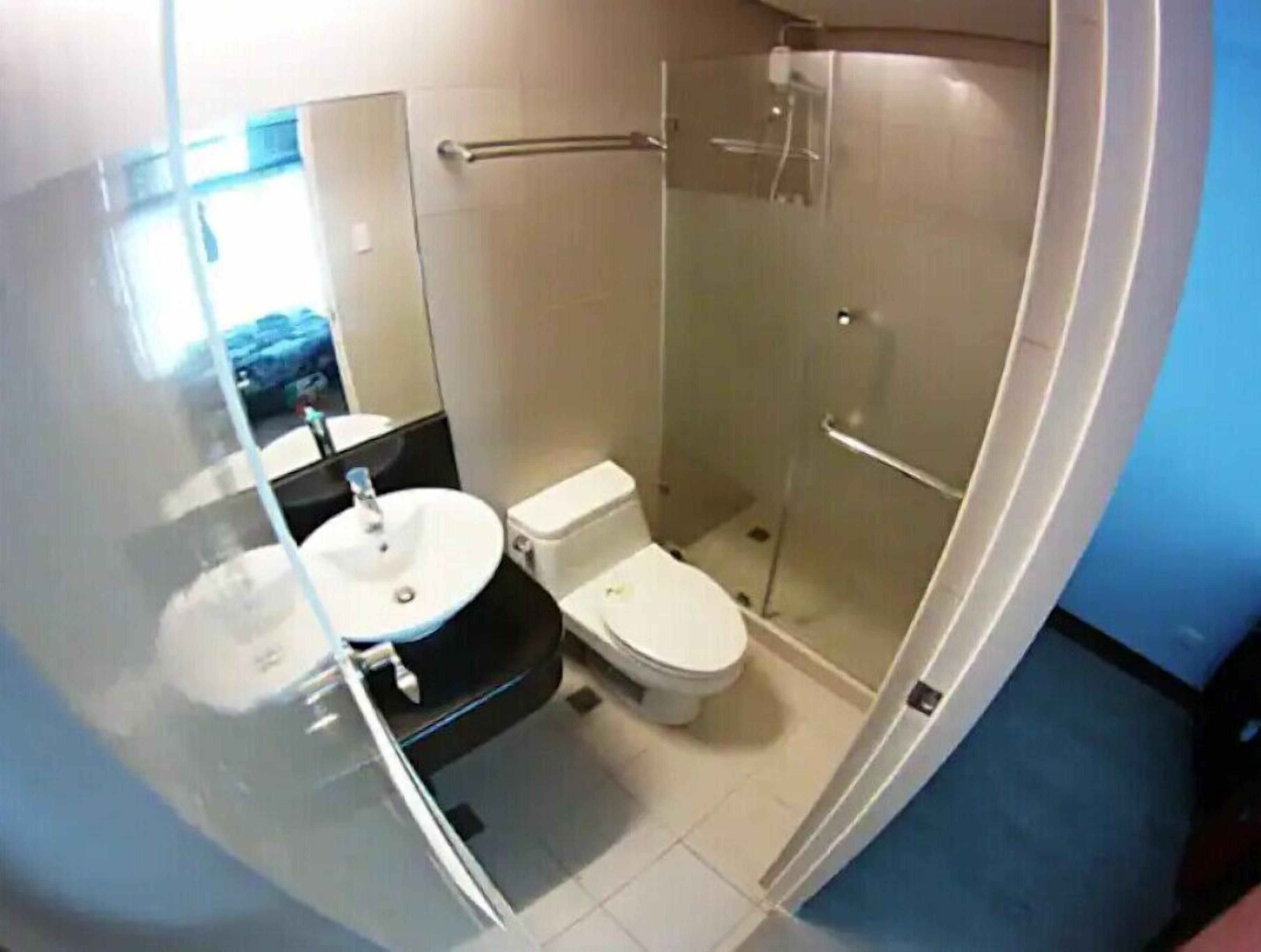Shower, towels, soap, shampoo