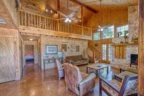 Smart TV, fireplace, DVD player