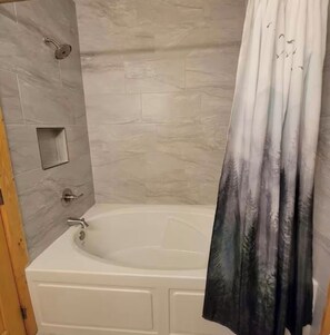 Hair dryer, towels, toilet paper