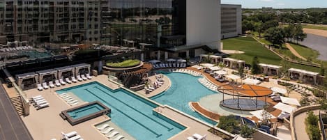2 outdoor pools, pool cabanas (surcharge)
