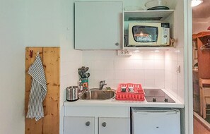 Fridge, microwave, oven, coffee/tea maker