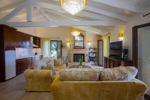 Villa | Living area | DVD player - Solaris Methea Villa Kassiopi Corfu  (Kassiopi)