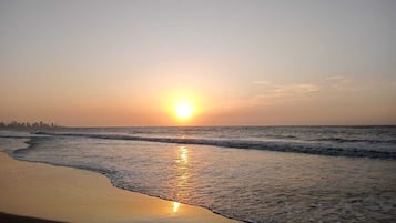 Plage, chaises longues