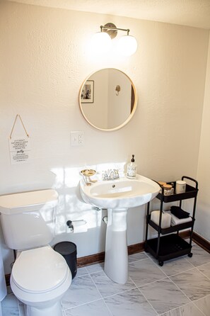 Regadera, secadora de cabello, bidet, toallas