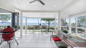 Outdoor dining - Belle Escapes SeaChange at Clifton beach Luxury Beachfront Home (Clifton Beach)