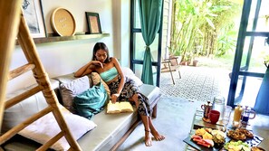 One Bedroom Villa | Living area | 37-inch LED TV with satellite channels, TV - Happiness Villas (El Nido)