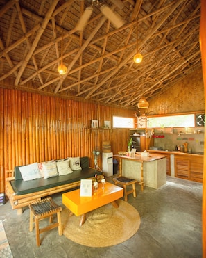 Two Bed Room Holiday Home | Living area | 37-inch LED TV with satellite channels, TV - Happiness Native Villa (El Nido)