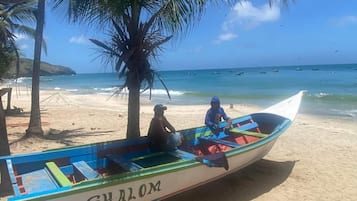 Beach nearby, sun loungers