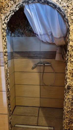 Shower, soap, toilet paper