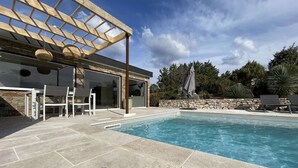 Pool - Spacious 5-Bedroom House with Pool, Garden, and Studio in Saint-Remèze – Pet Friendly, Free WiFi (Saint-Remèze)