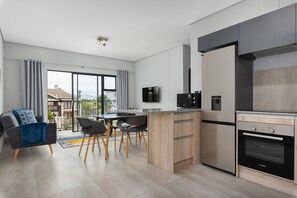 Classic Apartment | Private kitchen | Fridge, microwave, oven, stovetop