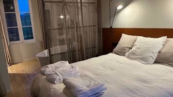 1 chambre, bureau, fer et planche Ă repasser, lit parapluie