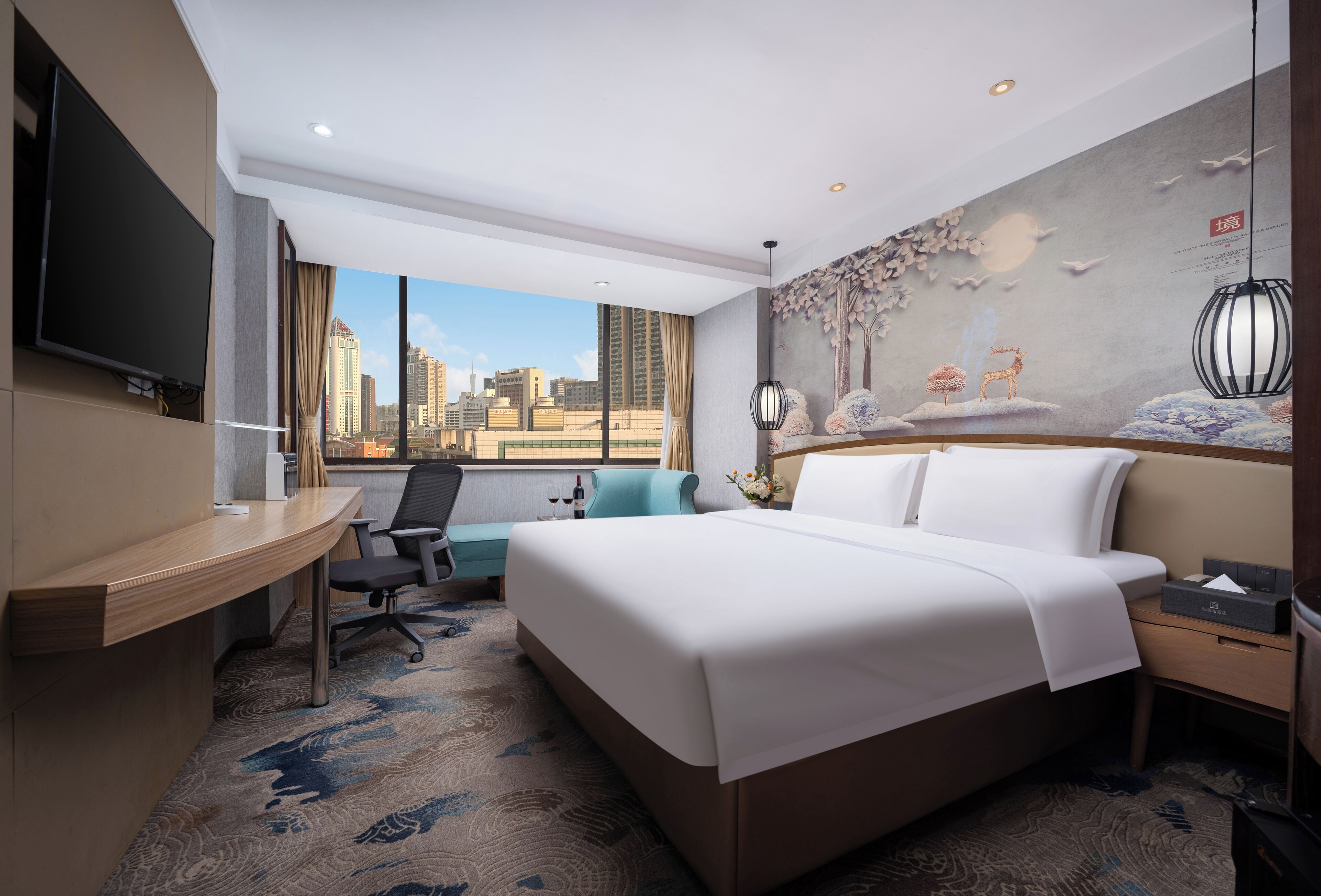 Deluxe Double Room | Peralatan tempat tidur premium, gebar bulu kapas, katil Select Comfort 