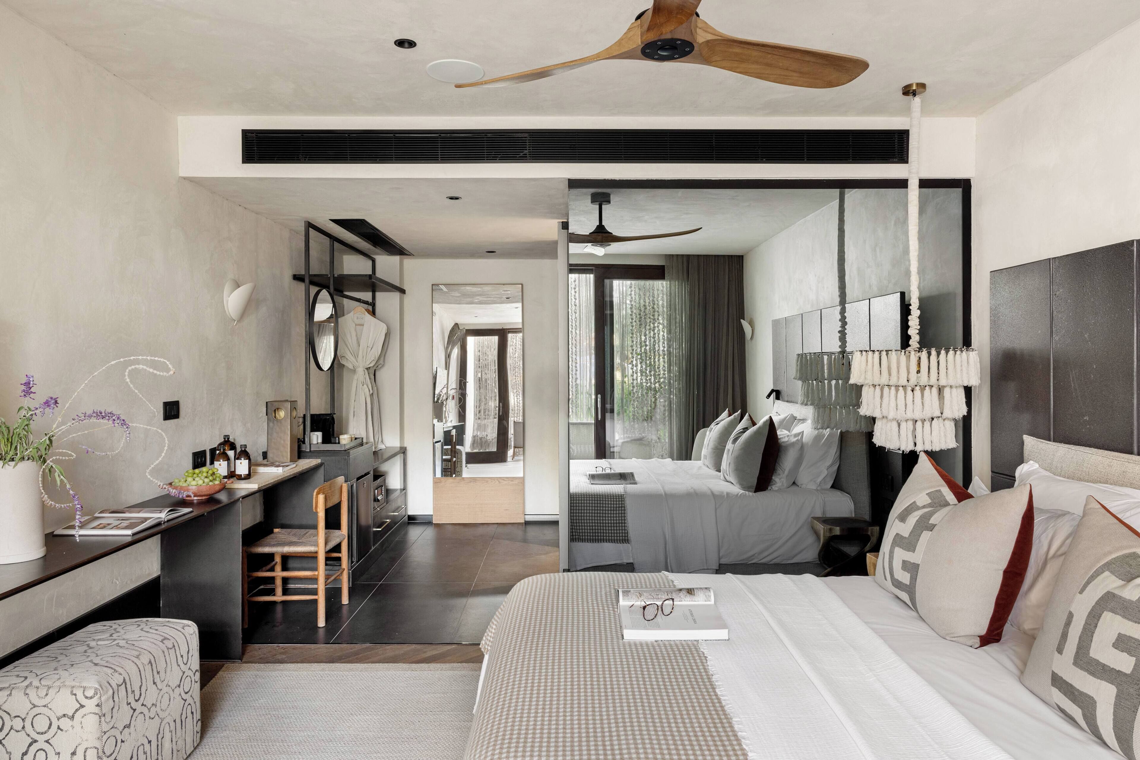 Draps en coton égyptien, literie de qualité supérieure, minibar