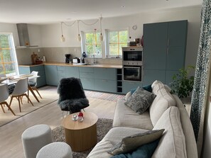 House | Living area | TV, fireplace - Villa Vitviken Sleeps 4 With Pool (Slite)