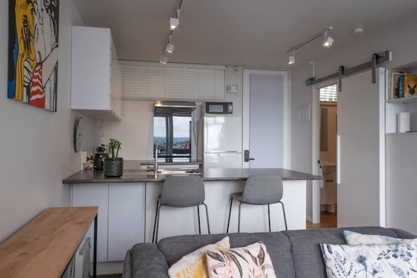 Basic Studio, 1 Queen Bed | Private kitchen