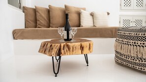 Luxury Villa, 2 Bedrooms, Hot Tub, Sea View | Living area | 48-inch LCD TV with digital channels, TV - Ambi Villas Santorini (Santorini)