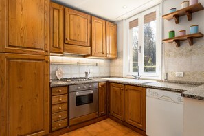 Fridge, microwave, stovetop, dishwasher