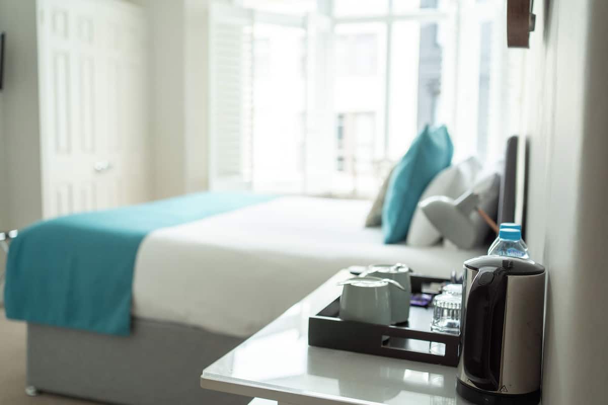 Deluxe Double or Twin Room | Desk, laptop workspace, blackout drapes, iron/ironing board