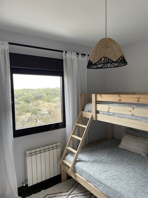 3 bedrooms, iron/ironing board, travel cot, bed sheets
