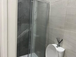 Hair dryer, towels, toilet paper