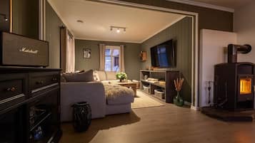 TV, fireplace, offices