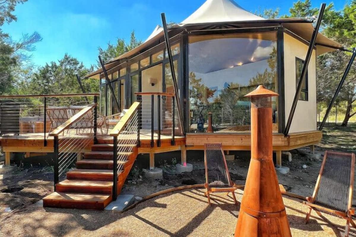Luxury-Zelt, zum Garten hin | Terrasse/Patio