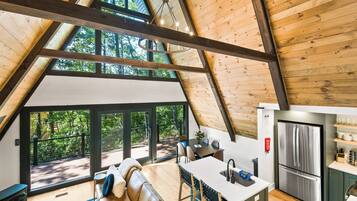 Smart TV, fireplace, video games, foosball