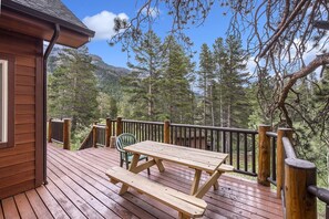 Outdoor dining - Mountain Retreat on 10 Private Acres! Wildlife & Mountain Views!  #22-ZONE3269 (Estes Park)