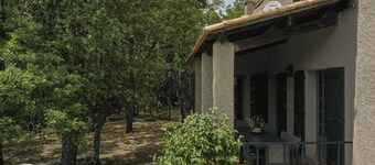 La petite Chaume in the woods amid lavender fields