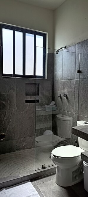 Doccia, asciugacapelli, asciugamani, sapone